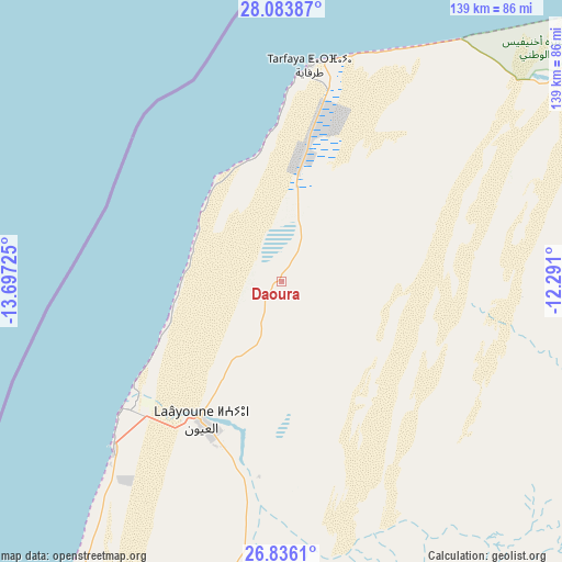 Daoura on map