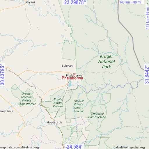Phalaborwa on map