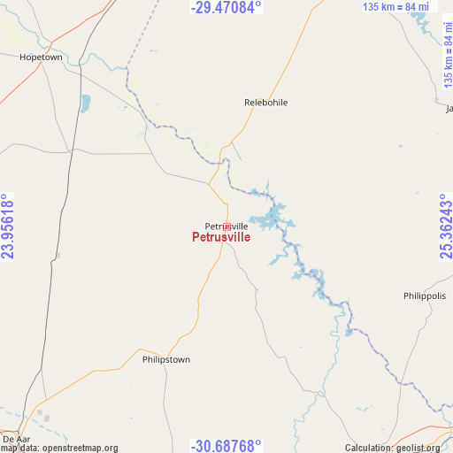 Petrusville on map