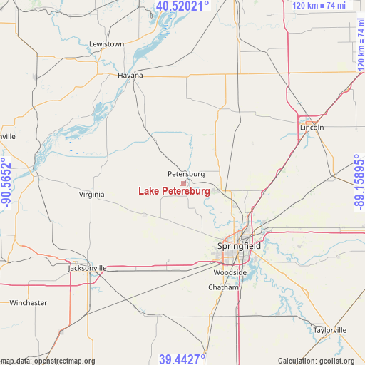 Lake Petersburg on map