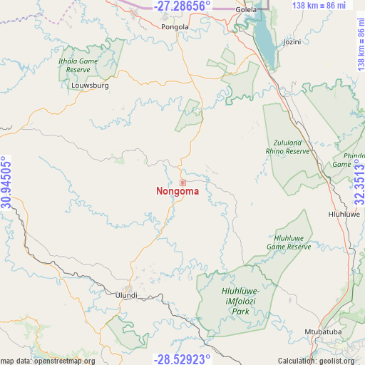 Nongoma on map