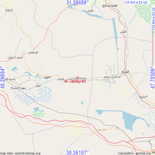 Al Jabāyish on map