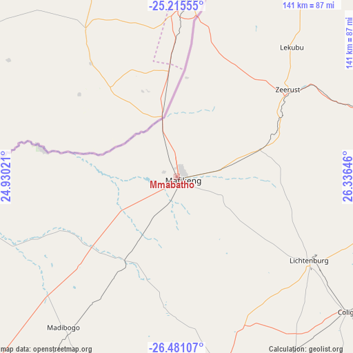Mmabatho on map