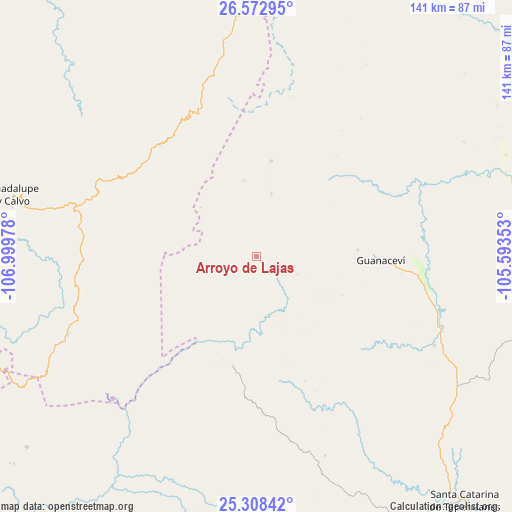 Arroyo de Lajas on map