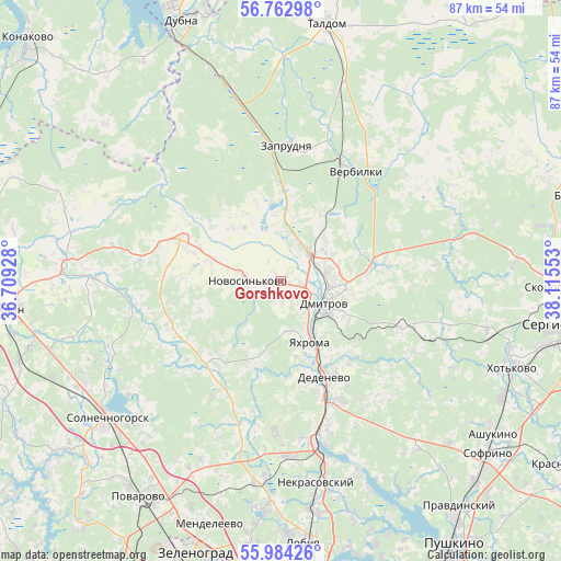 Gorshkovo on map