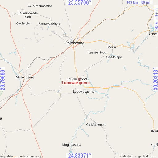 Lebowakgomo on map