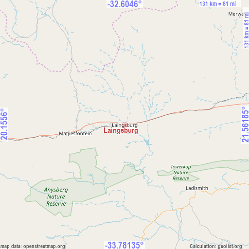 Laingsburg on map