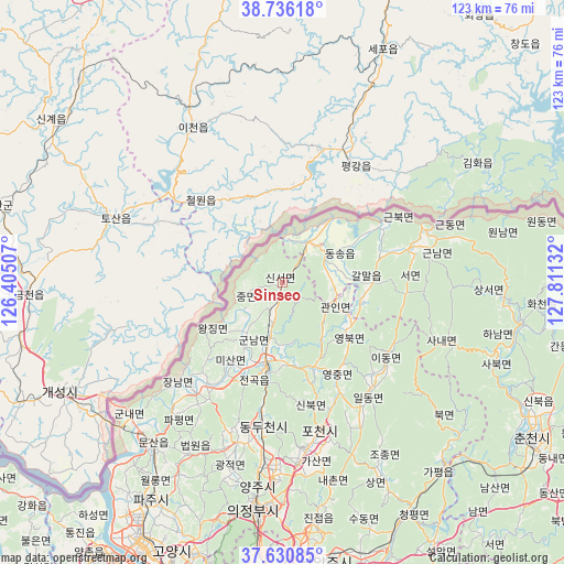 Sinseo on map