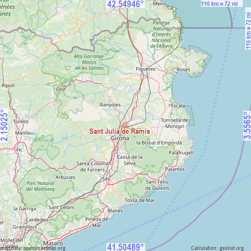 Sant Julià de Ramis on map