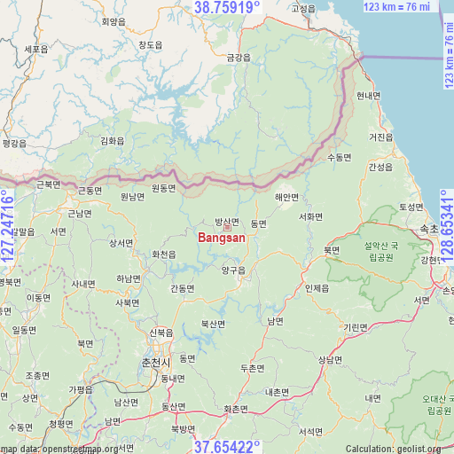 Bangsan on map