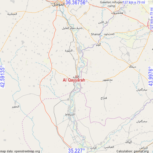 Al Qayyārah on map