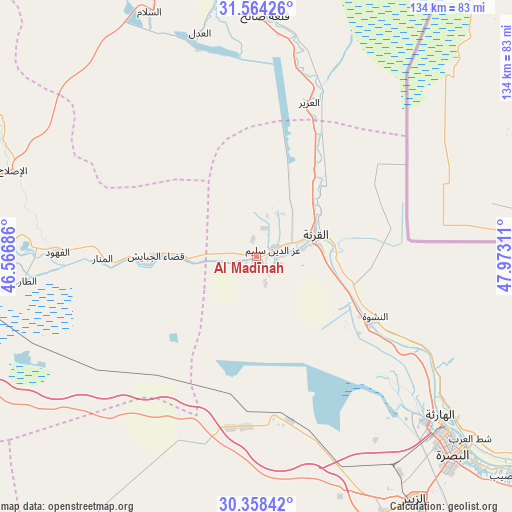 Al Madīnah on map