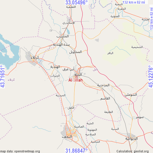 Al Ḩillah on map