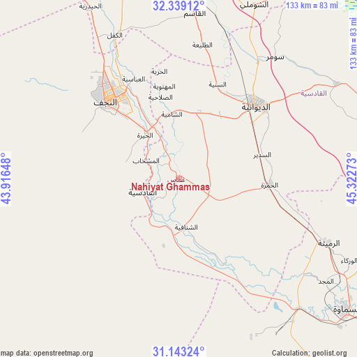 Nahiyat Ghammas on map