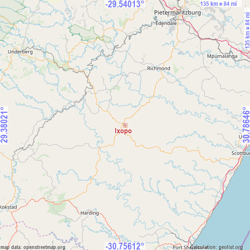 Ixopo on map