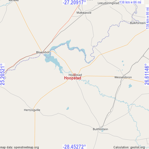 Hoopstad on map