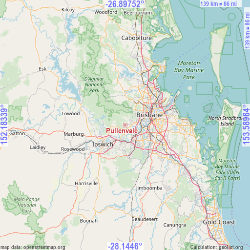 Pullenvale on map