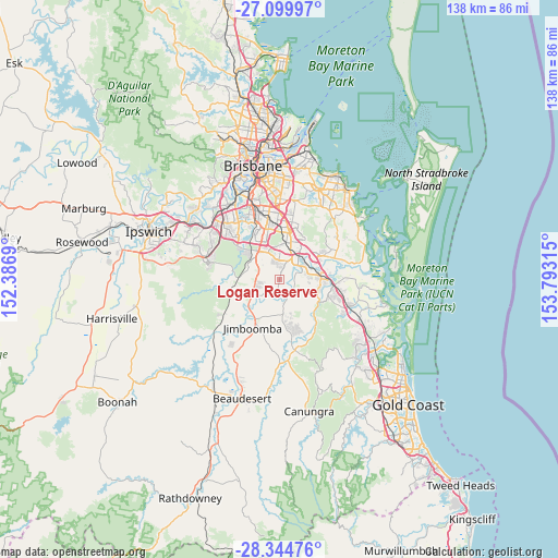 Logan Reserve on map