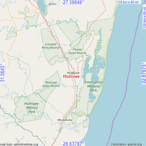 Hluhluwe on map