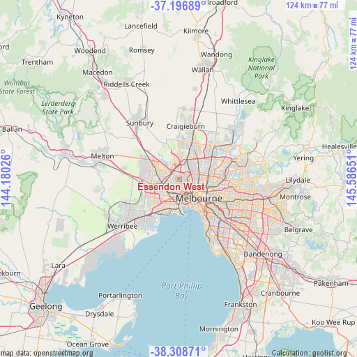 Essendon West on map