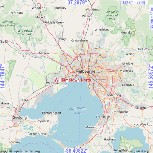 Williamstown North on map