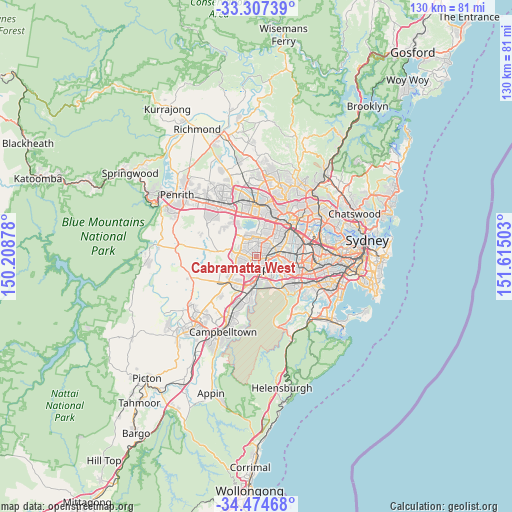 Cabramatta West on map