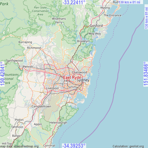 East Ryde on map