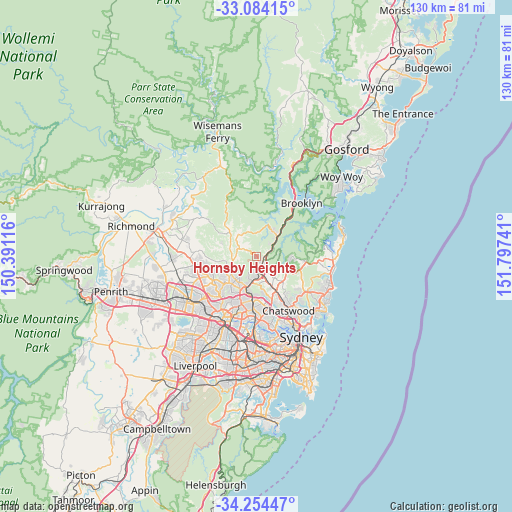 Hornsby Heights on map