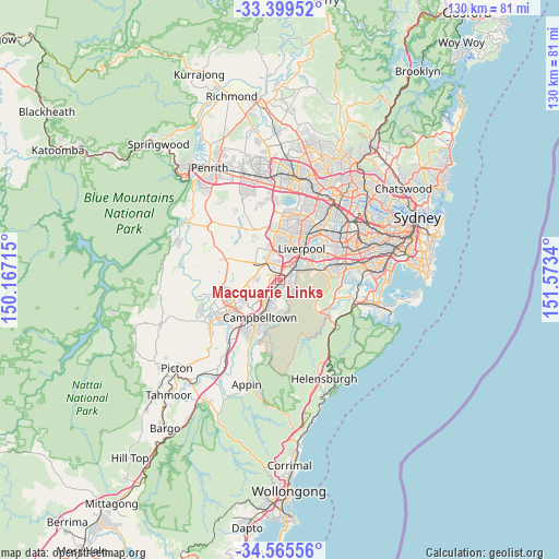 Macquarie Links on map