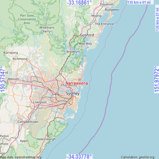 Narraweena on map