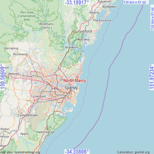 North Manly on map