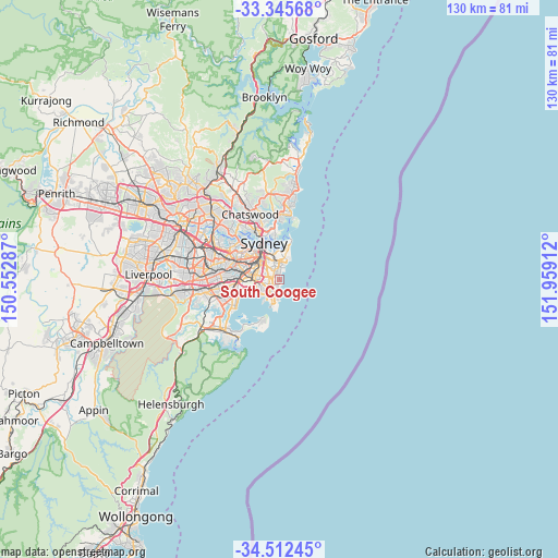 South Coogee on map
