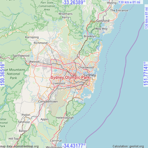 Sydney Olympic Park on map
