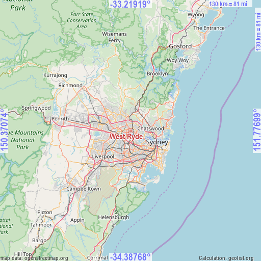 West Ryde on map