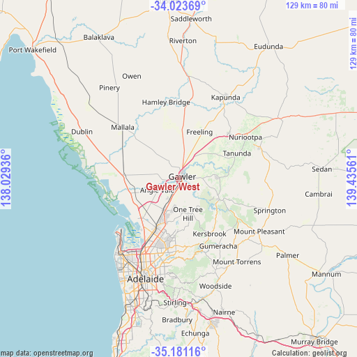 Gawler West on map