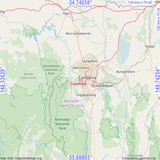 Coombs on map