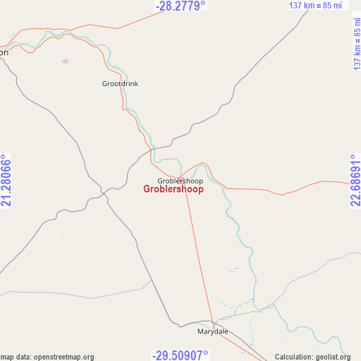 Groblershoop on map